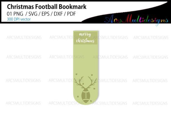 Christmas Football Bookmark Graphics & Crafts