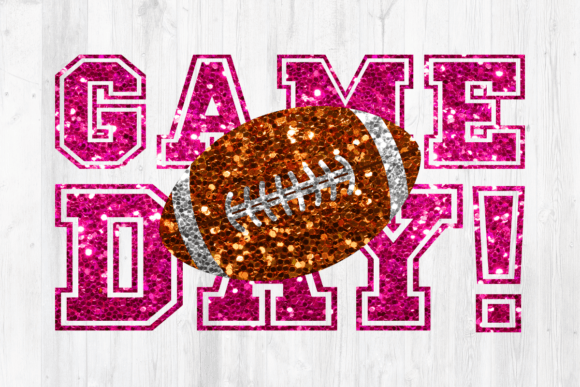 Football Game Day Hot Pink Glitter Graphics & Crafts