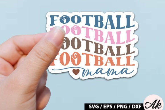 Football Mama Retro Stickers: Graphics for Crafts