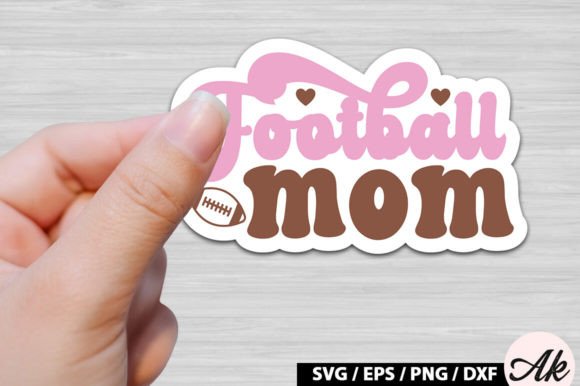 Football Mom Retro Stickers: Graphics for Crafts