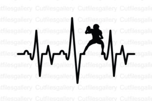 Football Player Heartbeat Graphics for Crafts