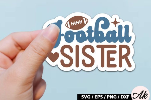 Football Sister Retro Stickers: Graphics for Crafts