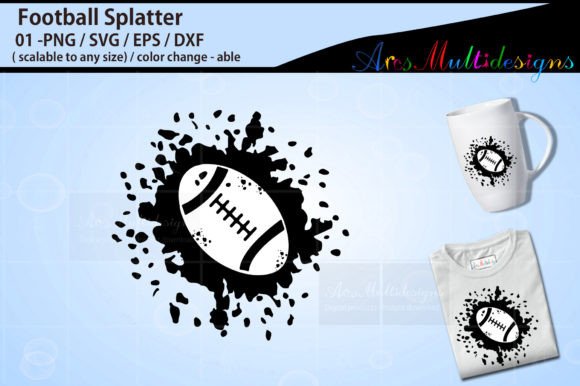 Football Splatter SVG: Graphics for Crafts