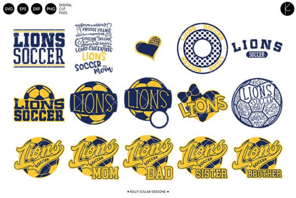 Lions Soccer Football Bundle Graphics & Crafts