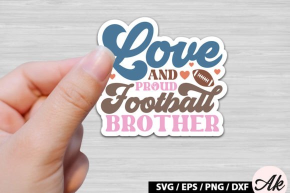 Love and Proud Football Brother Retro Graphics
