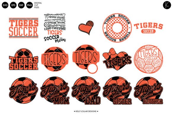 Tigers Soccer Football Bundle Graphics & Crafts